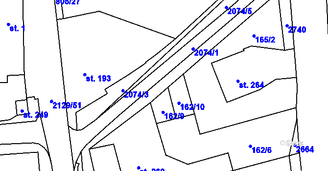 Parcela st. 162/4 v KÚ Lubná u Kroměříže, Katastrální mapa