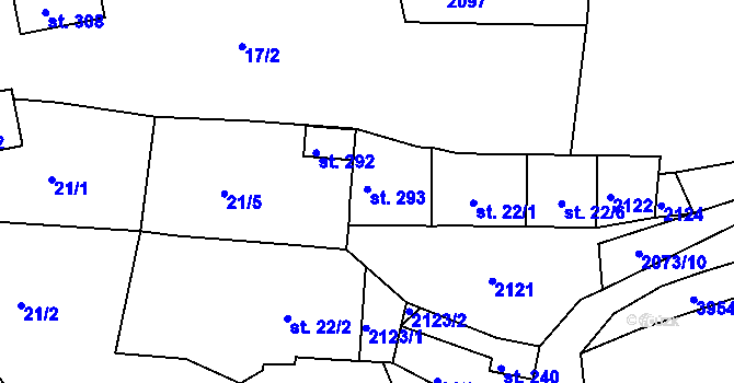 Parcela st. 293 v KÚ Lubná u Kroměříže, Katastrální mapa