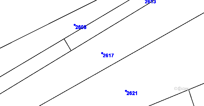 Parcela st. 2617 v KÚ Lubná u Kroměříže, Katastrální mapa