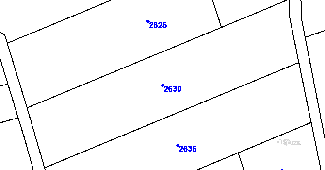 Parcela st. 2630 v KÚ Lubná u Kroměříže, Katastrální mapa