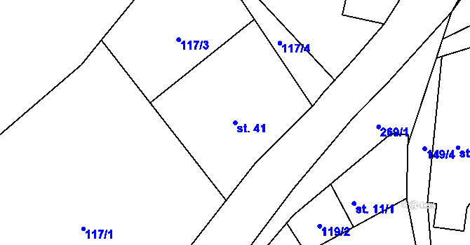 Parcela st. 41 v KÚ Lubné, Katastrální mapa