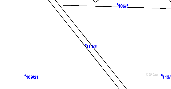 Parcela st. 111/2 v KÚ Lubné, Katastrální mapa