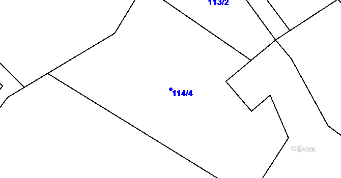 Parcela st. 114/4 v KÚ Lubné, Katastrální mapa