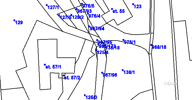 Parcela st. 125/4 v KÚ Lubník, Katastrální mapa