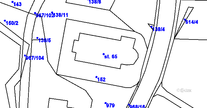 Parcela st. 65 v KÚ Lubník, Katastrální mapa
