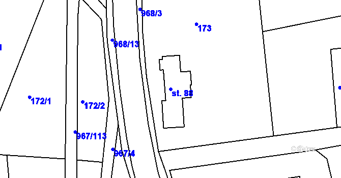 Parcela st. 88 v KÚ Lubník, Katastrální mapa