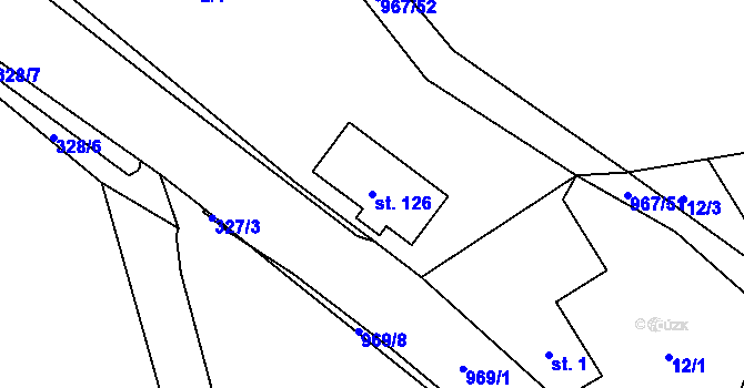 Parcela st. 126 v KÚ Lubník, Katastrální mapa