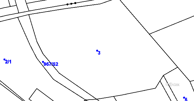 Parcela st. 3 v KÚ Lubník, Katastrální mapa
