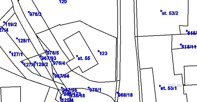 Parcela st. 123 v KÚ Lubník, Katastrální mapa