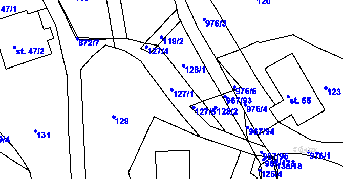 Parcela st. 127/1 v KÚ Lubník, Katastrální mapa