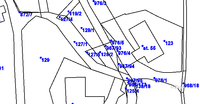 Parcela st. 128/2 v KÚ Lubník, Katastrální mapa