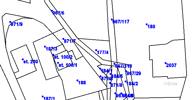 Parcela st. 177/4 v KÚ Lubník, Katastrální mapa
