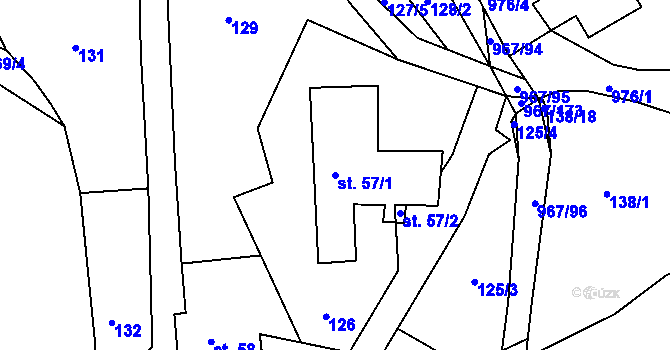 Parcela st. 57/1 v KÚ Lubník, Katastrální mapa