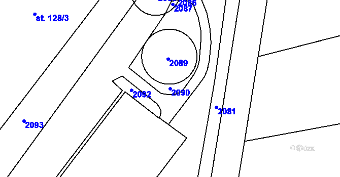 Parcela st. 2090 v KÚ Lubník, Katastrální mapa