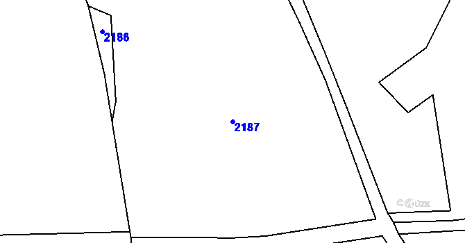 Parcela st. 2187 v KÚ Lubník, Katastrální mapa