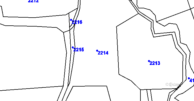 Parcela st. 2214 v KÚ Lubník, Katastrální mapa