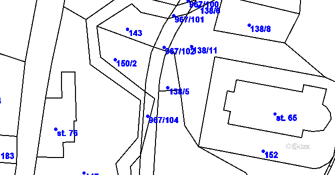 Parcela st. 138/5 v KÚ Lubník, Katastrální mapa