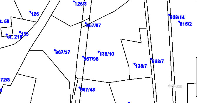 Parcela st. 138/10 v KÚ Lubník, Katastrální mapa