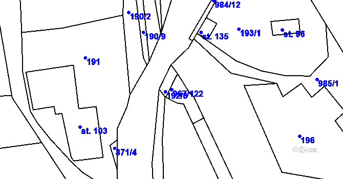 Parcela st. 967/122 v KÚ Lubník, Katastrální mapa