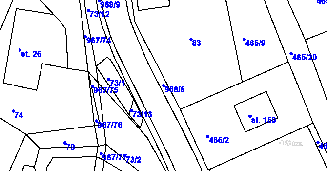Parcela st. 968/5 v KÚ Lubník, Katastrální mapa