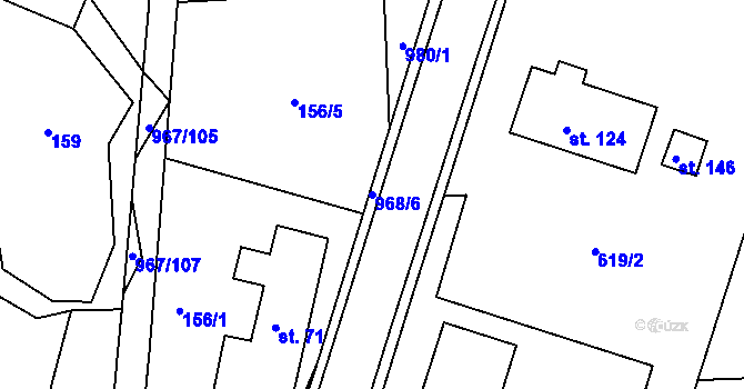 Parcela st. 968/6 v KÚ Lubník, Katastrální mapa