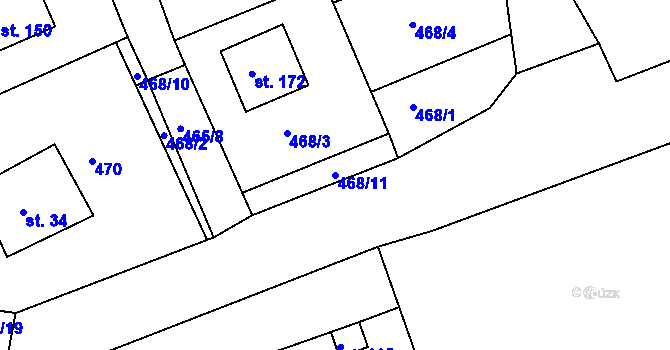 Parcela st. 468/11 v KÚ Lubník, Katastrální mapa