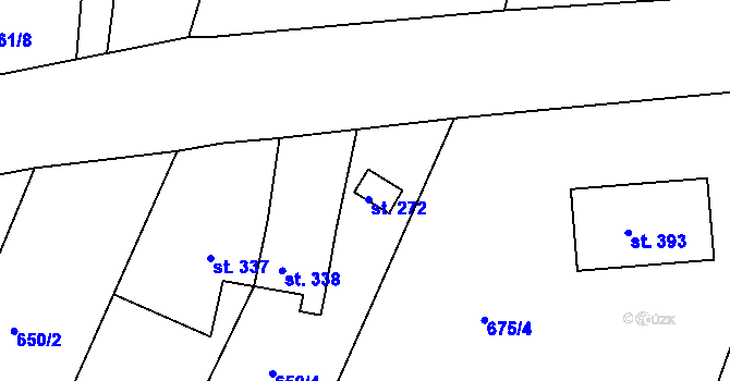 Parcela st. 272 v KÚ Lubno, Katastrální mapa