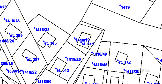 Parcela st. 311 v KÚ Lubno, Katastrální mapa