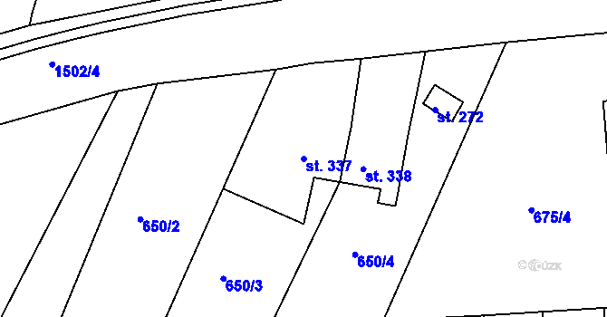Parcela st. 337 v KÚ Lubno, Katastrální mapa