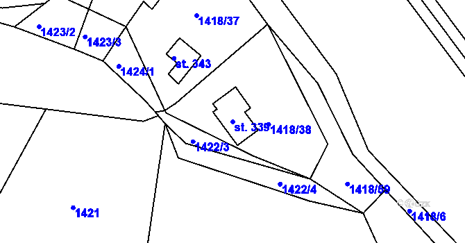 Parcela st. 339 v KÚ Lubno, Katastrální mapa