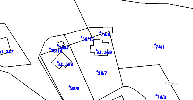 Parcela st. 359 v KÚ Lubno, Katastrální mapa