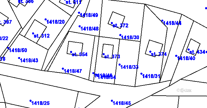 Parcela st. 373 v KÚ Lubno, Katastrální mapa