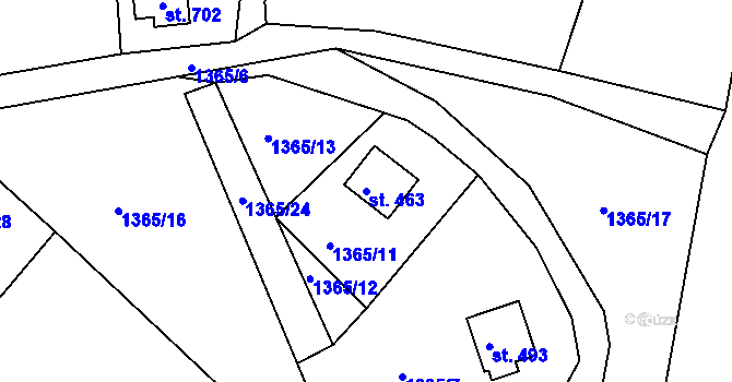 Parcela st. 463 v KÚ Lubno, Katastrální mapa