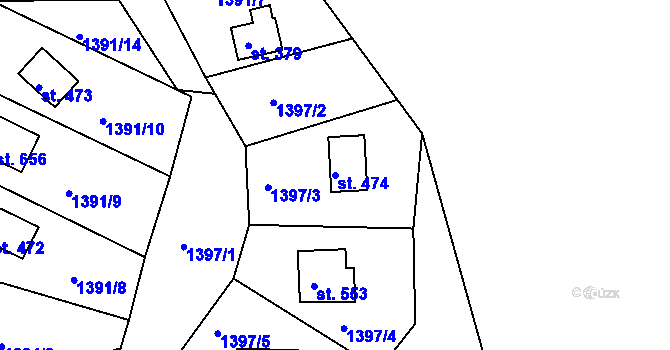 Parcela st. 474 v KÚ Lubno, Katastrální mapa