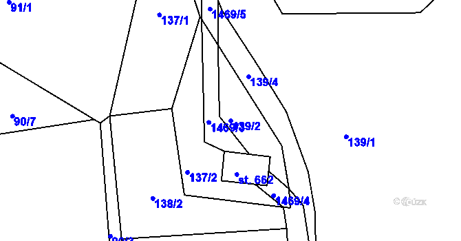 Parcela st. 139/2 v KÚ Lubno, Katastrální mapa