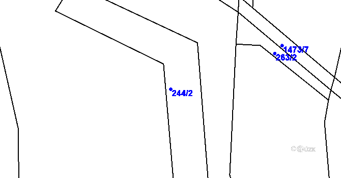 Parcela st. 244/2 v KÚ Lubno, Katastrální mapa