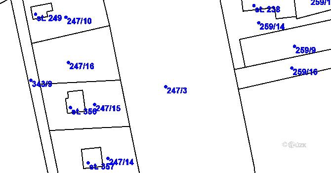 Parcela st. 247/3 v KÚ Lubno, Katastrální mapa