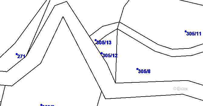 Parcela st. 305/12 v KÚ Lubno, Katastrální mapa