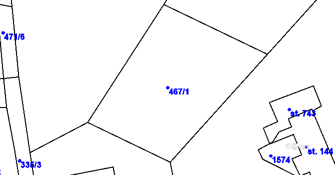 Parcela st. 467/1 v KÚ Lubno, Katastrální mapa