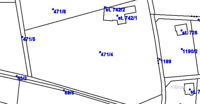 Parcela st. 471/4 v KÚ Lubno, Katastrální mapa