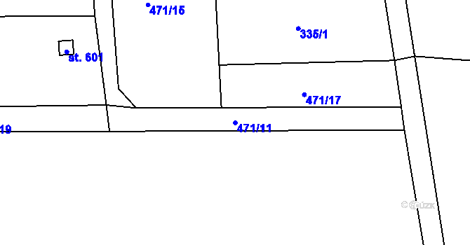 Parcela st. 471/11 v KÚ Lubno, Katastrální mapa