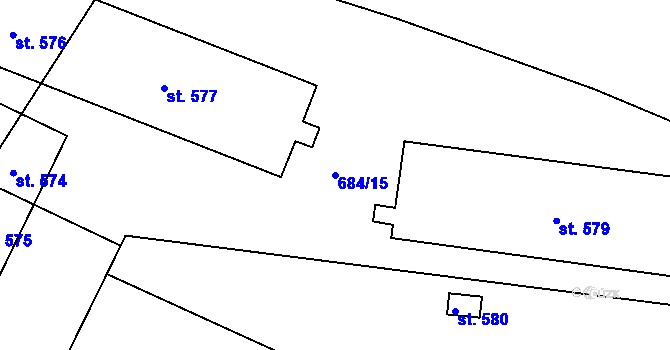 Parcela st. 684/15 v KÚ Lubno, Katastrální mapa