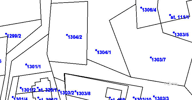 Parcela st. 1304/1 v KÚ Lubno, Katastrální mapa