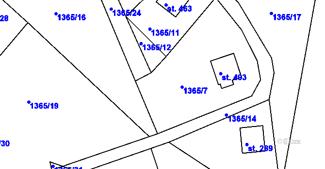 Parcela st. 1365/8 v KÚ Lubno, Katastrální mapa