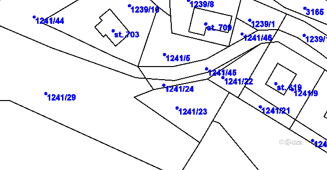 Parcela st. 1241/24 v KÚ Lubno, Katastrální mapa