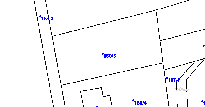 Parcela st. 160/3 v KÚ Lubno, Katastrální mapa