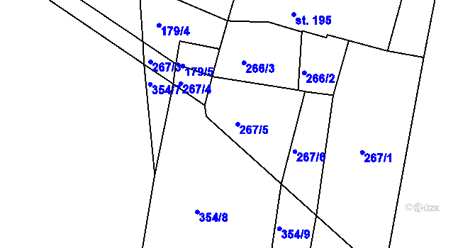 Parcela st. 267/5 v KÚ Lubno, Katastrální mapa