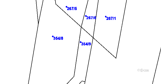 Parcela st. 354/9 v KÚ Lubno, Katastrální mapa