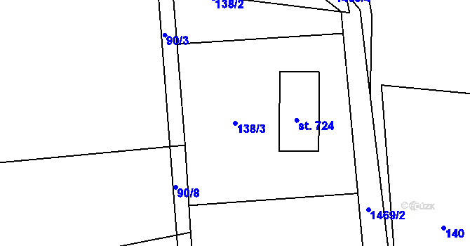 Parcela st. 138/3 v KÚ Lubno, Katastrální mapa