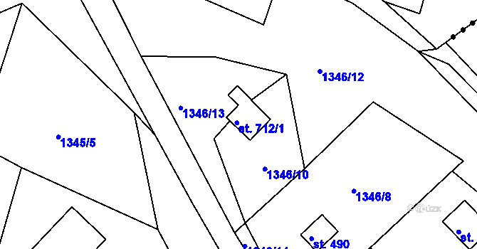 Parcela st. 712/1 v KÚ Lubno, Katastrální mapa